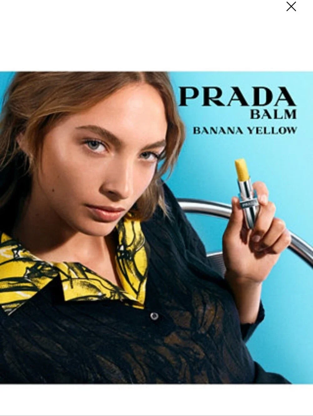 PRADA Yellow Banana-Scented Lip Balm in Silver Tube